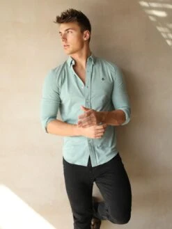 Arlo Soft Stretch Shirt - Green -Blakely Frame55