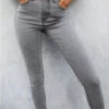 High Waisted Skinny Jeans - Grey
