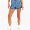 Blakely High Rise Denim Shorts - Mid Blue