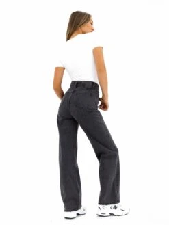 Blakely Wide Leg Jeans - Washed Black -Blakely J8007BLACK04D