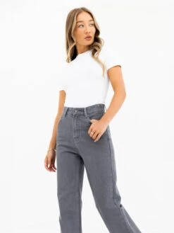 Blakely Wide Leg Jeans - Grey -Blakely J8007GREY05D beea4360 61ae 4474 afc1 86890fdda411