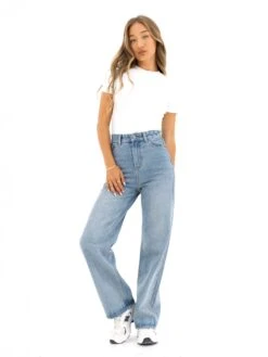 Blakely Wide Leg Jeans - Faded Blue 11 Blakely Wide Leg Jeans - Faded Blue -Blakely J8007LIGHT02D