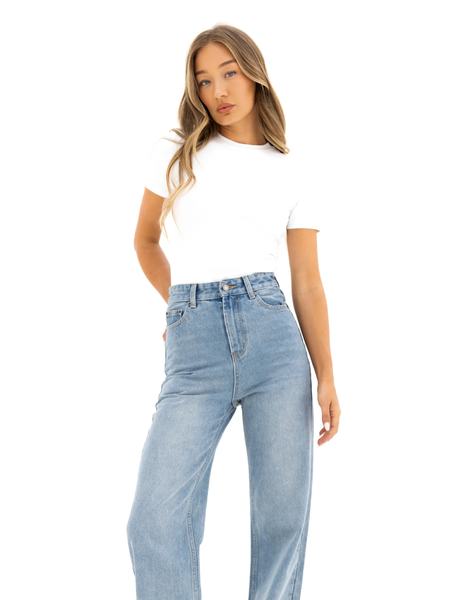 Blakely Wide Leg Jeans - Faded Blue 8 Blakely Wide Leg Jeans - Faded Blue - Image 6