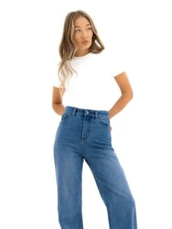 Blakely Wide Leg Jeans - Mid Blue -Blakely J8007MID05D