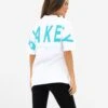 Isabel Oversized T-Shirt - White & Aqua -Blakely LEAD196IWWHITE AQUA05D