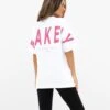 Isabel Oversized T-Shirt - White & Hot Pink -Blakely LEAD196IWWHITE HOTPINK05D