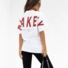 Isabel Oversized T-Shirt - White & Cherry Red -Blakely LEAD196IWWHITE RED05D