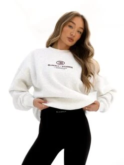 Madison Oversized Jumper - Marl White