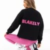 Amelie Oversized Jumper - Black & Pink -Blakely LEAD216PBLACK05D