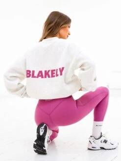 Amelie Oversized Jumper - Marl White & Pink