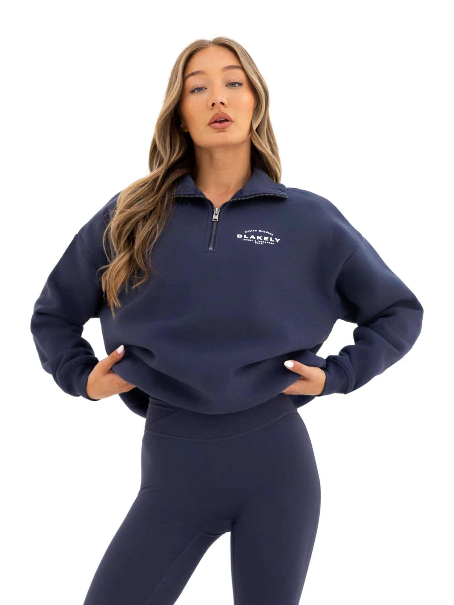 Active Studios 1/4 Zip Jumper - True Navy 3 Active Studios 1/4 Zip Jumper - True Navy
