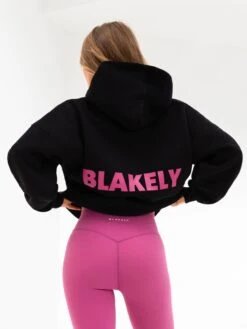 Amelie Oversized Hoodie - Black & Pink