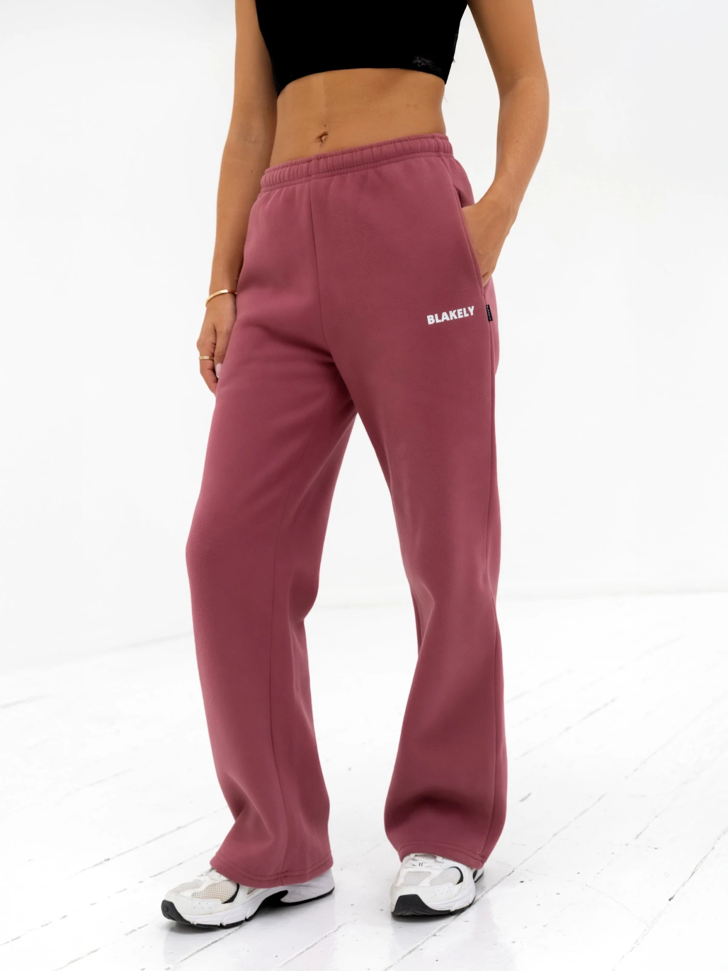 Amelie Wide Leg Sweatpants - Dark Pink 3 Amelie Wide Leg Sweatpants - Dark Pink