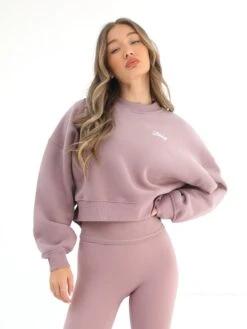 Off Duty Cropped Jumper - Dusty Pink