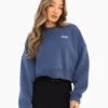 Off Duty Cropped Jumper - Steel Blue -Blakely LEADD cfeadefa fdf2 479d bcb6 8fff7ce3634c