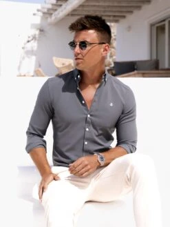 Otto Long Sleeve Shirt - Charcoal 11 Otto Long Sleeve Shirt - Charcoal -Blakely MENSSHIRTSBRANDD 9