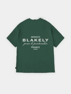Monaco Relaxed T-Shirt - Dark Green -Blakely Monaco Green Oversized tee D