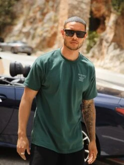 Monaco Relaxed T-Shirt - Dark Green -Blakely Monaco Green Oversized tee LeadD