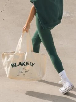 NY Crest Tote Bag - Natural -Blakely NYCRESTTOTED