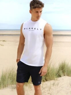 Sarasota Sleeveless Tee - White 7 Sarasota Sleeveless Tee - White -Blakely Sarasota 3D