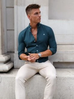 Dallas Long Sleeve Shirt - Dark Teal -Blakely TEDLONDONBRANDD 12