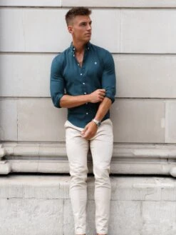 Dallas Long Sleeve Shirt - Dark Teal -Blakely TEDLONDONBRANDD 5