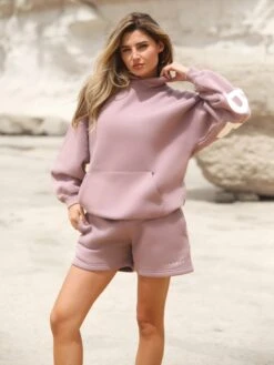 Isabel Hoodie & Jogger Shorts Set - Dusty Pink -Blakely isabelshortsD 5