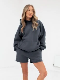 Isabel Hoodie & Jogger Shorts Set - Charcoal 9 Isabel Hoodie & Jogger Shorts Set - Charcoal -Blakely isabelshortssetD 4