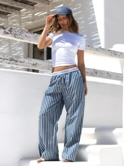 Kiara Stripe Trousers - Navy -Blakely kiarabrandD 4