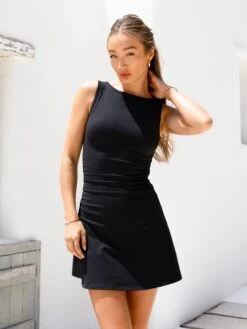 Solea Ruched Dress - Black