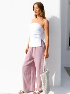 Mila Wide Leg Trousers - Dusty Pink 10 Mila Wide Leg Trousers - Dusty Pink -Blakely soleabrandsD