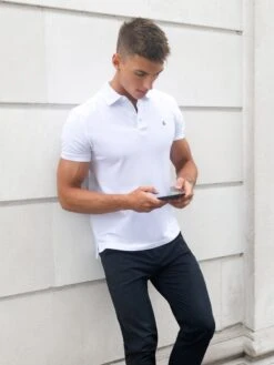 Anchor Polo Shirt - White -Blakely tedlondon5D